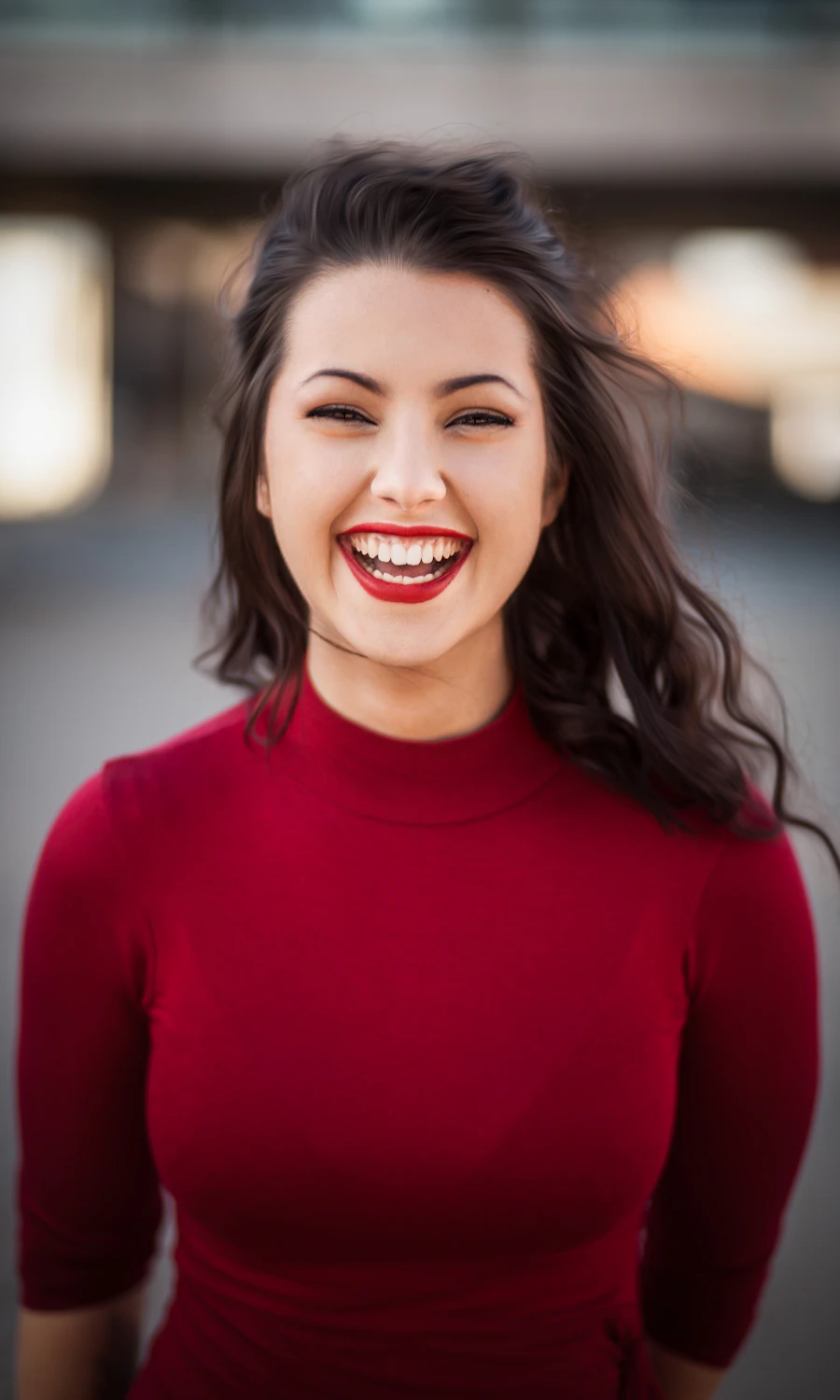 Woman smiling in soft natural light